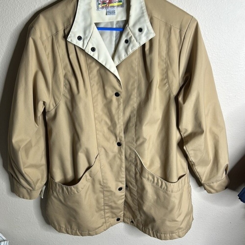RD Style Sport Vintage Trench Coat Tan/Cream Medium No Hood Jacket